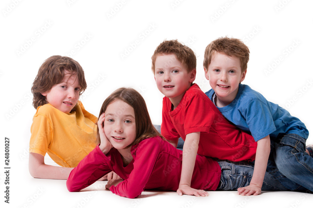 4 happy children