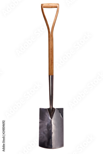Billede på lærred Wooden handle gardening spade isolated