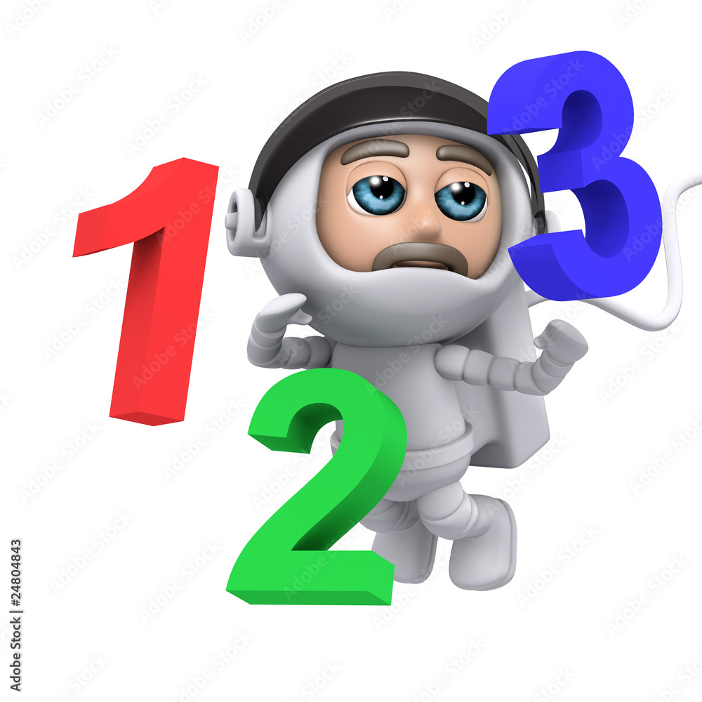 Fototapeta premium 3d Astronaut with floating numbers