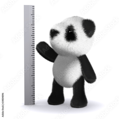 Fototapeta Naklejka Na Ścianę i Meble -  3d Panda measures up
