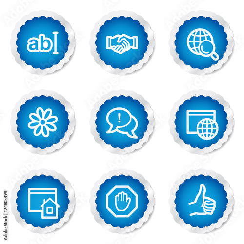 Internet web icons set 1, blue stickers series