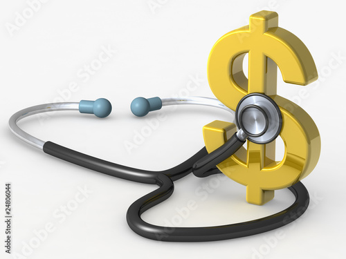 stethoscope and dollar