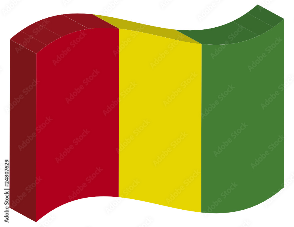 Fototapeta premium Flagge Republik Guinea, Stein