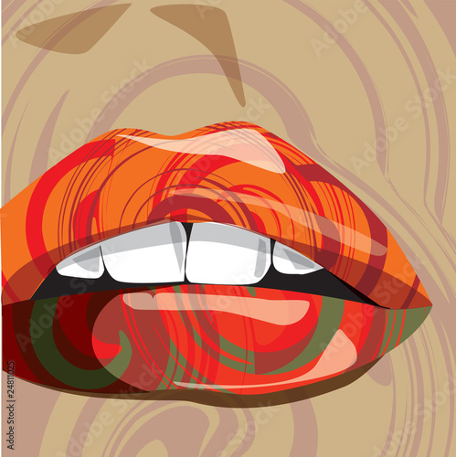 Beautiful woman lips illustration