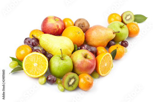 fresh fruits on the white background © fox17