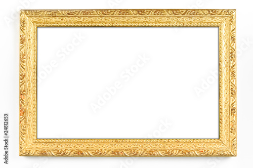 antique gold frame on a white background