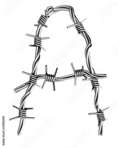 Barbed wire alphabet, A © Zelfit