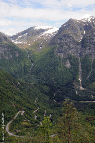 Hairpins on National Tourist Road near Sognefjord