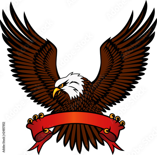 Hawk with emblem