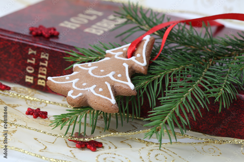 Christmas gingerbread on the Bible Christmas gingerbread on the Bible