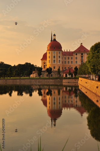 Sonnenuntergang am Jagdschloss Moritzburg
