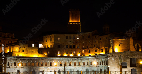 Canvas Print mercati traiano vista notturna