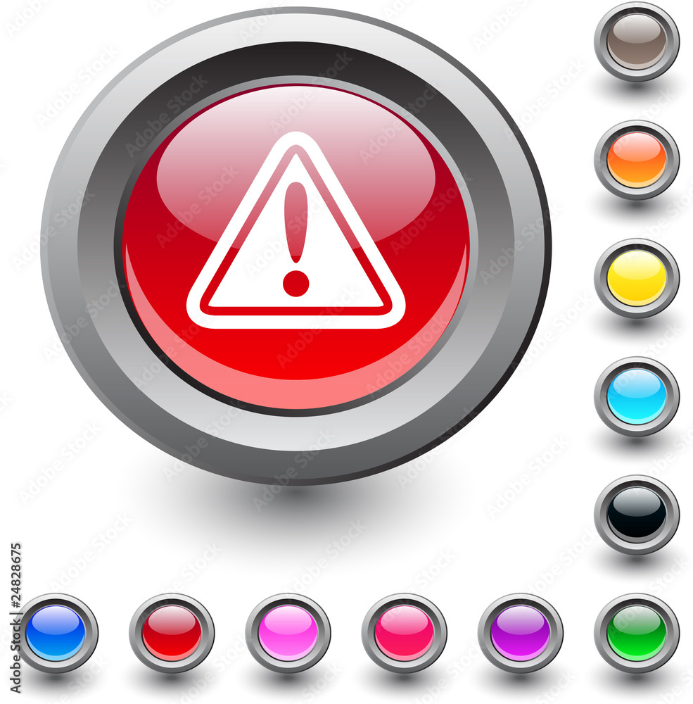 Exclamation sign round button. Exclamation sign round button.