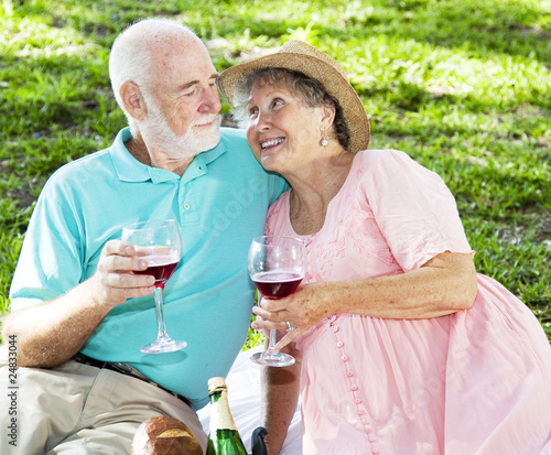 Picnic Seniors with Wine