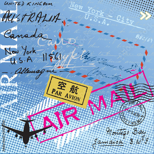 Airmail post stamps