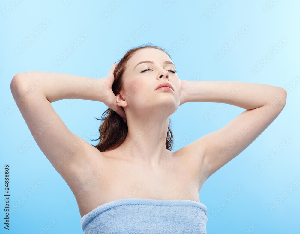 girl with wet hair girl with wet hair