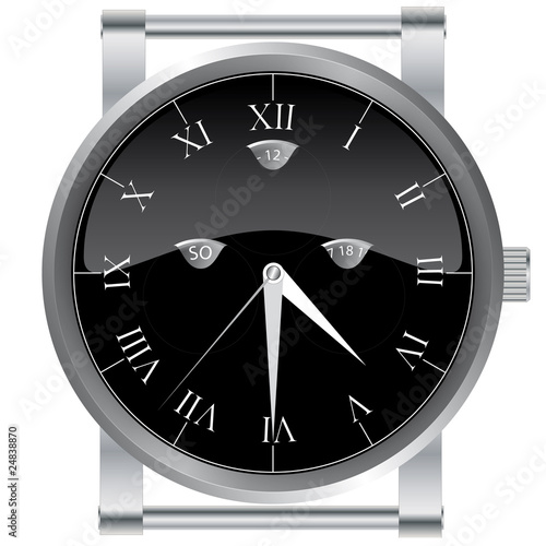 Vector bracelet clock black