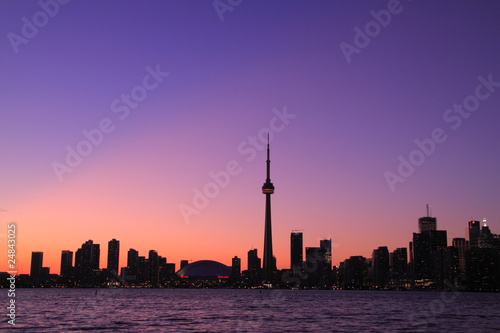 Toronto Cityscape during Sunset from Central Island