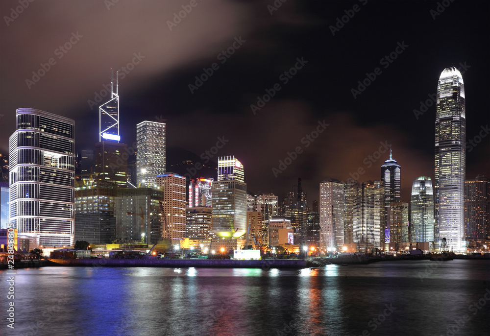 Fototapeta premium Hong Kong nocą