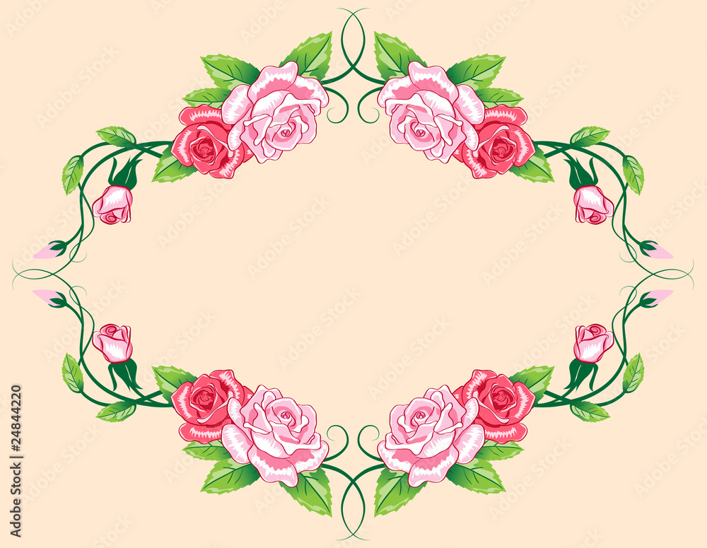 vector roses border