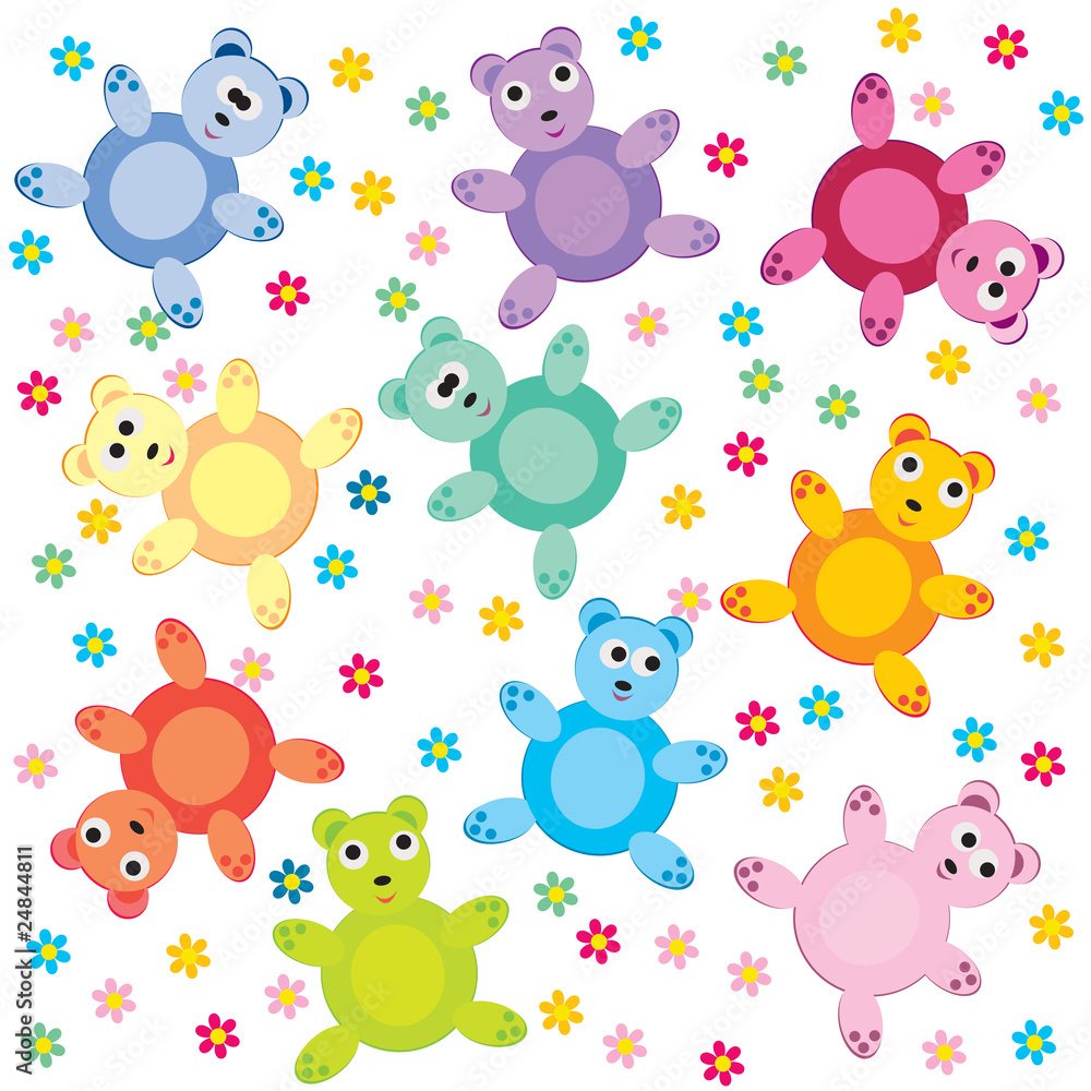 seamless with colored teddy bears seamless with colored teddy bears