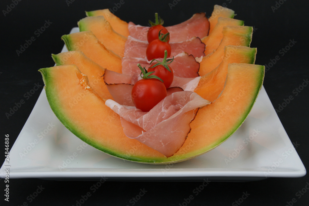 Vorspeise Melone und schinken Stock-Foto | Adobe Stock