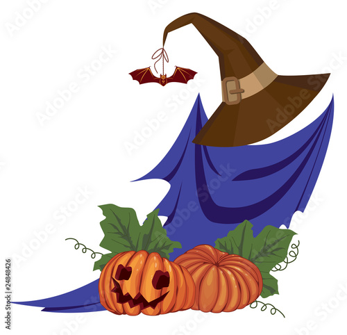 Halloween illustration with ghost