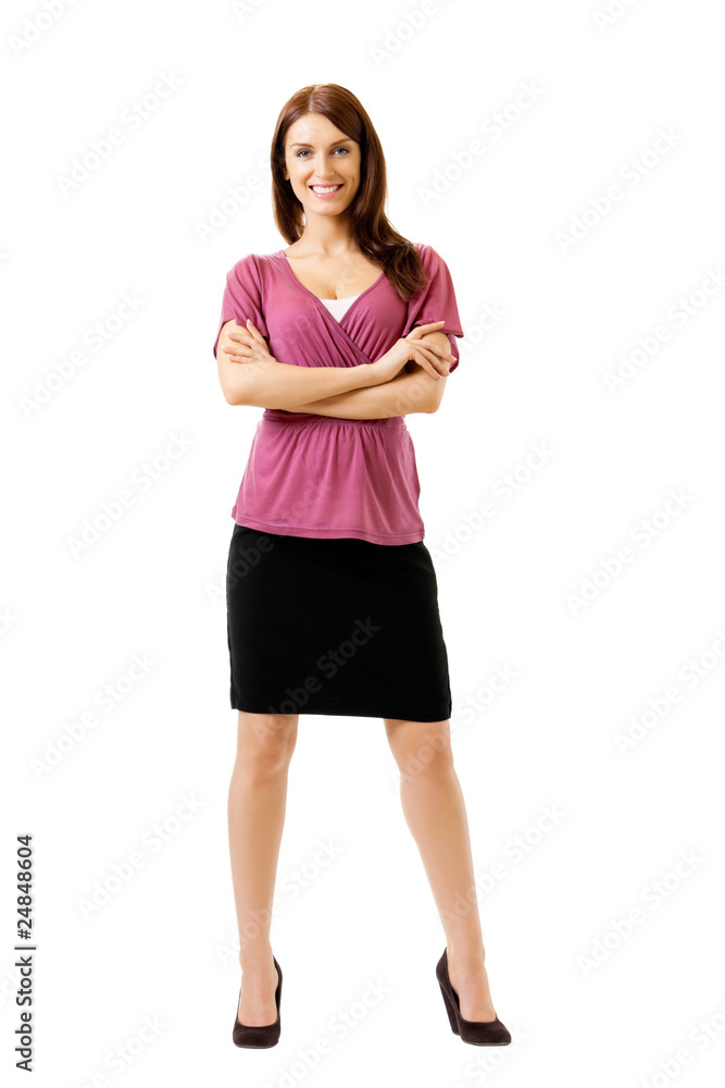 Full body portrait of young business woman, isolated on white Full body portrait of young business woman, isolated on white