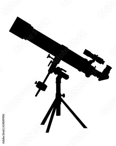 Black silhouette of a telescope