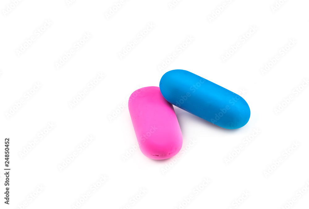 Two colored erasers Two colored erasers