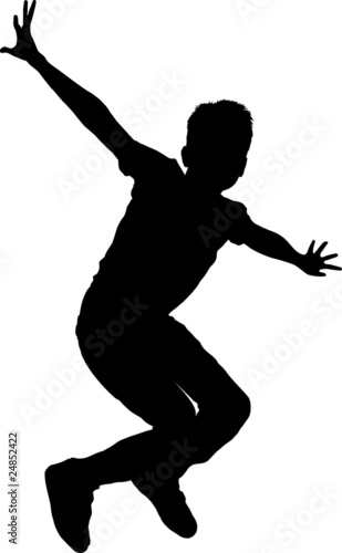 silhouette boy of jump