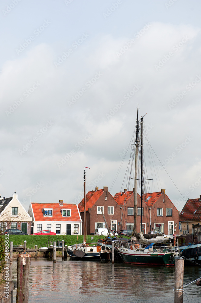 Typical boats in Dutch village
