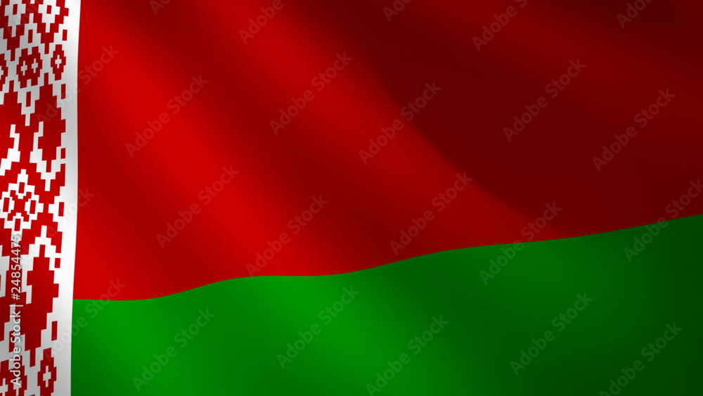 Bandera de Bielorrusia ondulante al viento. Bucle continuo Bandera de Bielorrusia ondulante al viento. Bucle continuo
