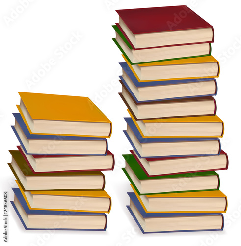 Two stacks of books. Vector.