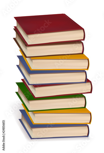 Stack of colorful books. Vector.