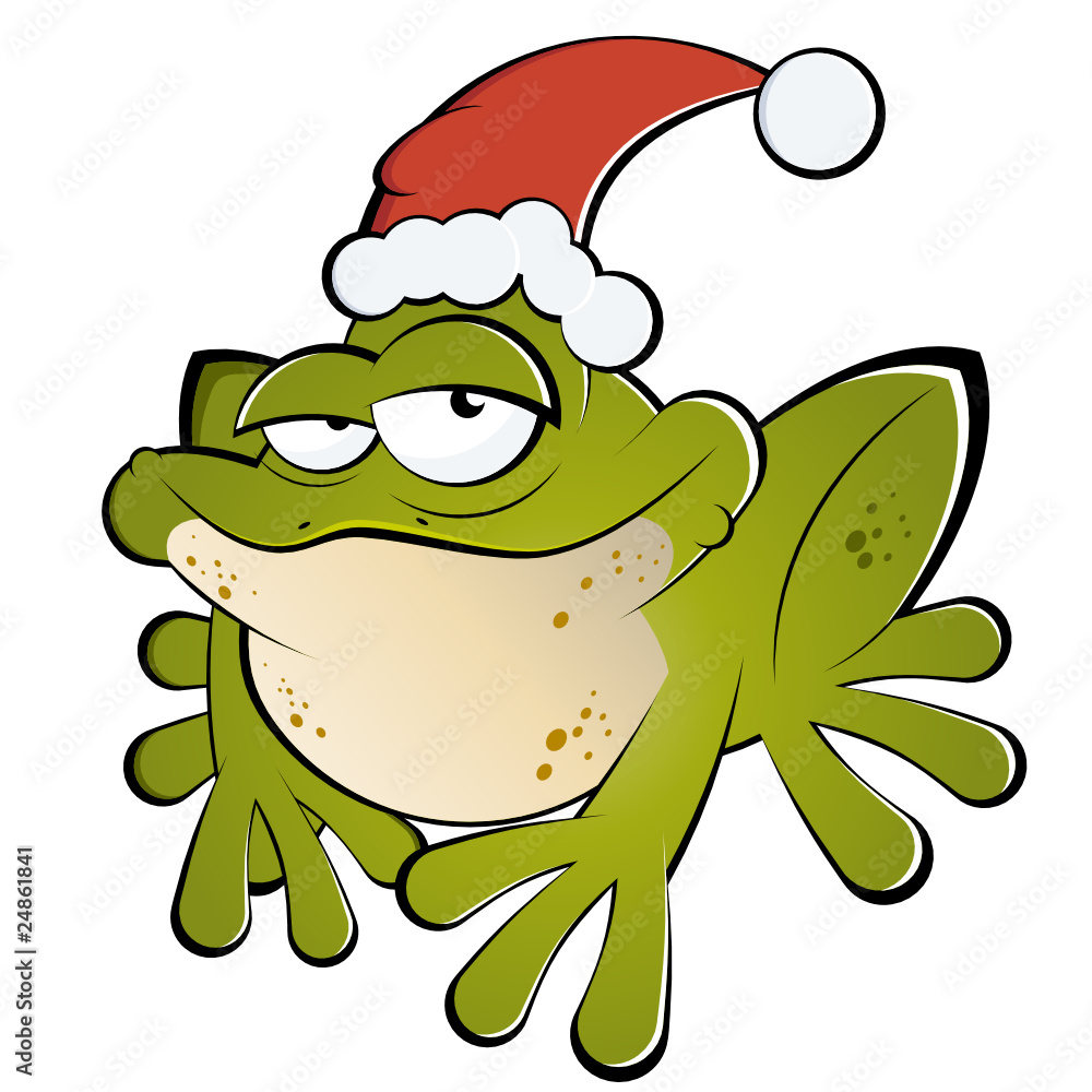 frosch cartoon weihnachten lustig kröte Stock Vector | Adobe Stock