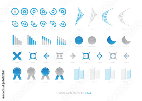 Logo Elemente Grey/BLue