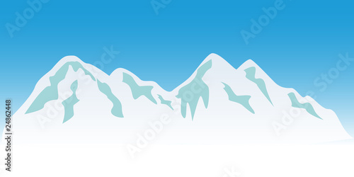 Snowy mountain peaks