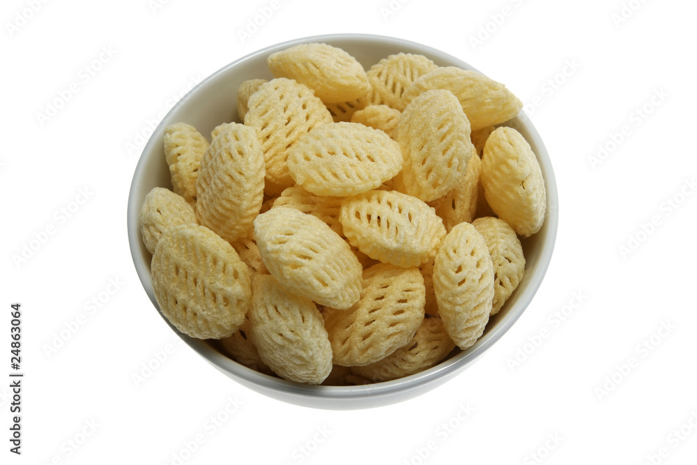 Potato peleti chips isolated on white Potato peleti chips isolated on white