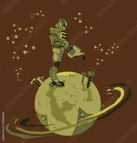 oil spilling on the earth