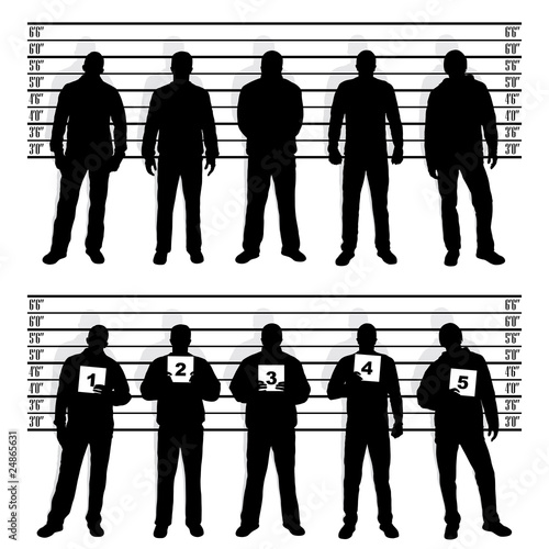 Police line up silhouette photo