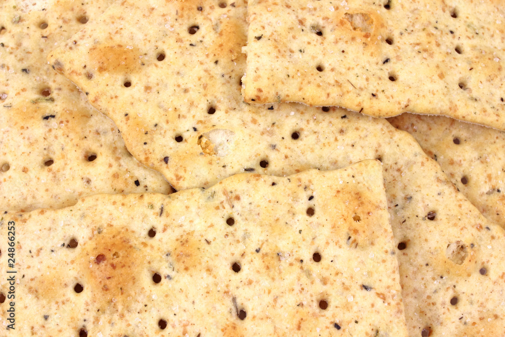 Close view of flatbread crackers Close view of flatbread crackers
