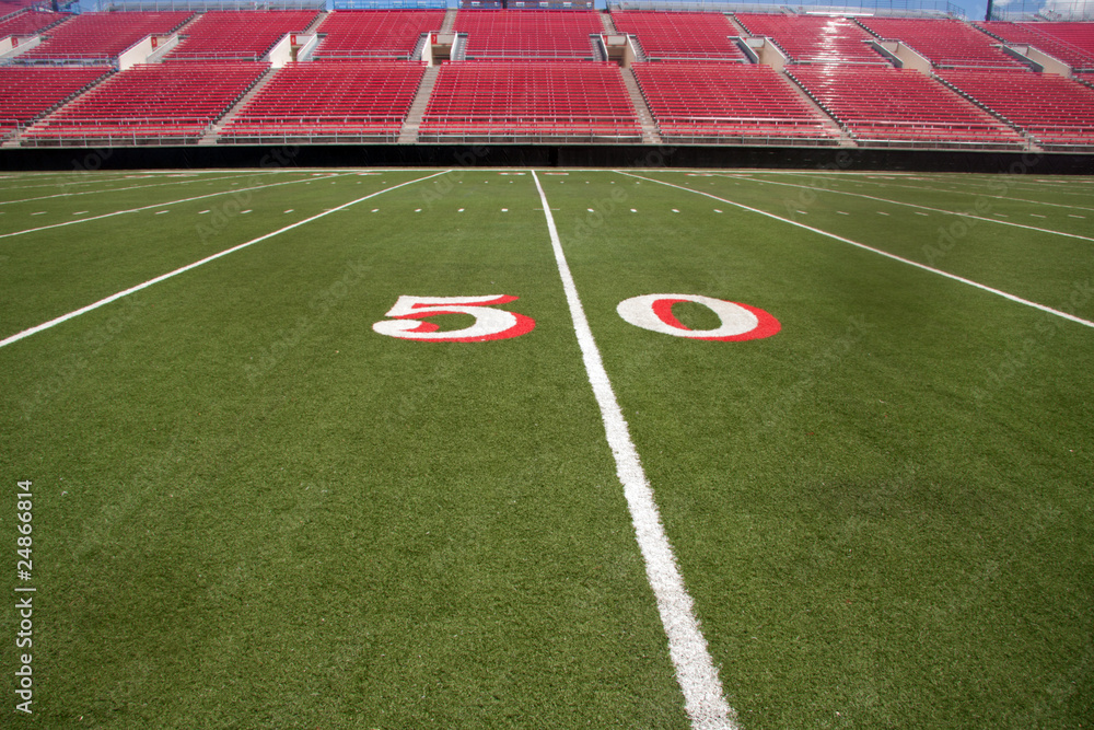 Fototapeta premium Football field 50 yard line