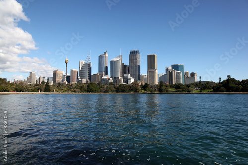 Sydney City Skyline view across farm cove.