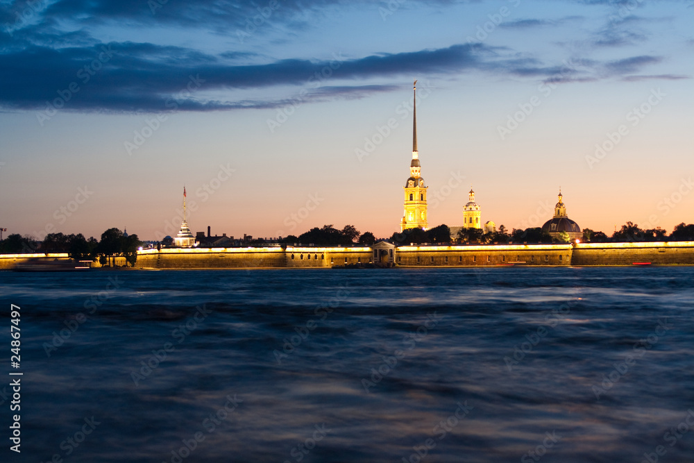 Peter and Paul Cathedral in the white nights Peter and Paul Cathedral in the white nights