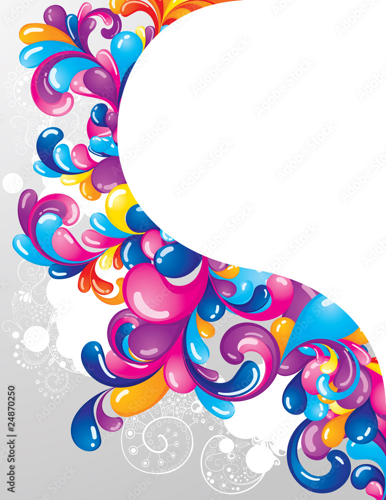 Rounded leaf designs bordering a large blank area for text. Rounded leaf designs bordering a large blank area for text.