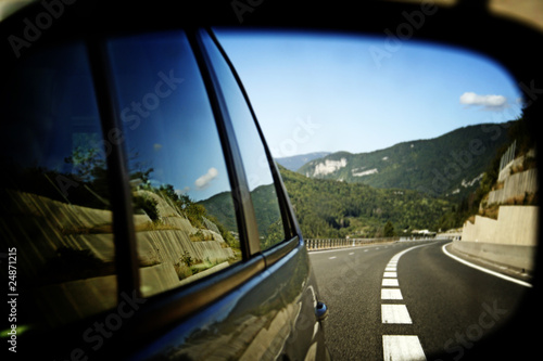 Car mirror reflection