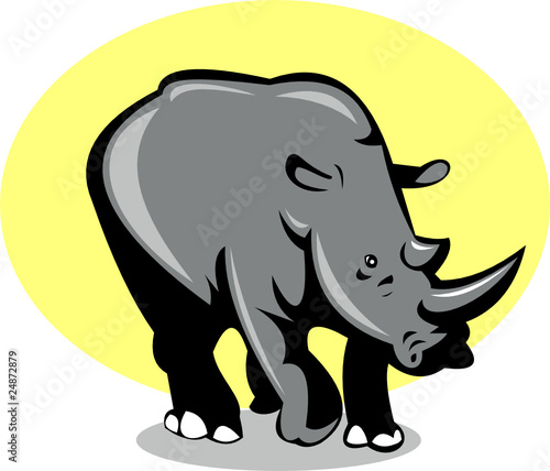 Rhinoceros attacking