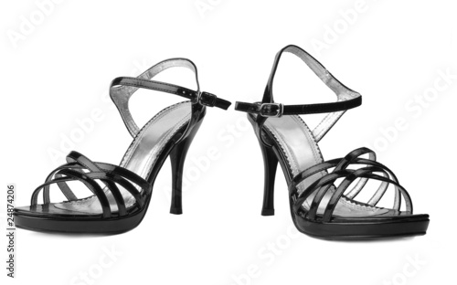 Black womanish shoe isolated on white