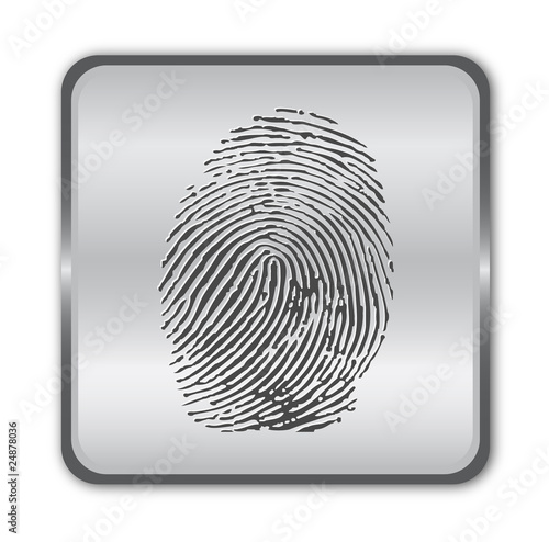 Chrome fingerprint button vector